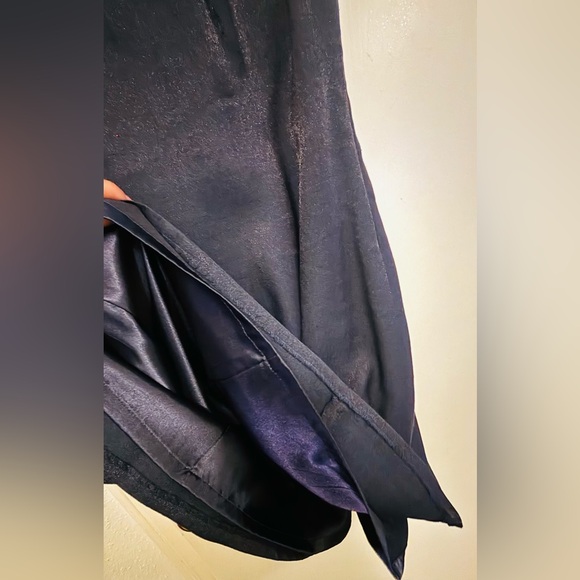 Tahari ASL Blue Mini Dress with Intricate Neckline - Picture 3 of 8